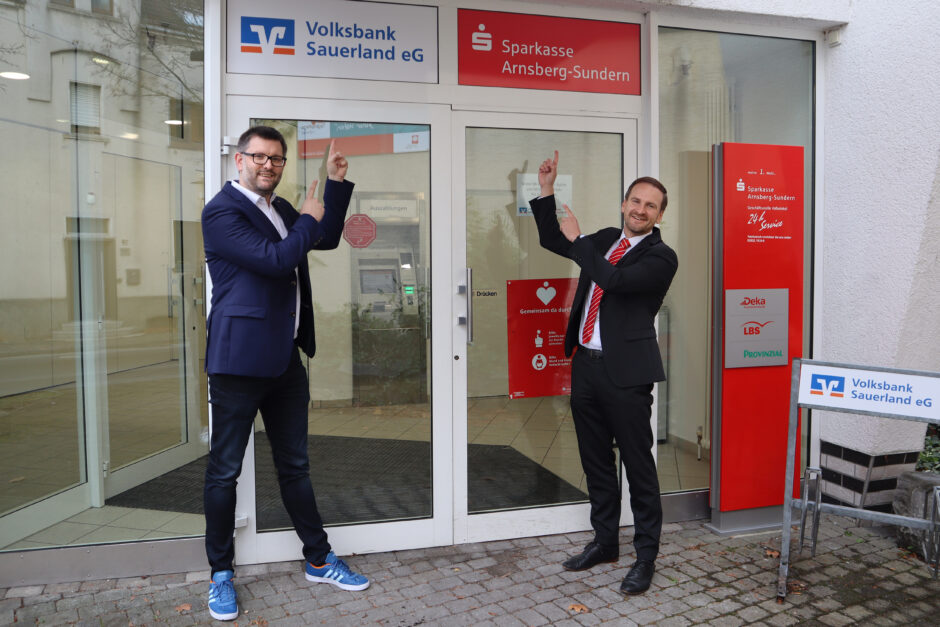 Sparkasse und Volksbank betreiben gemeinsame SB-Geschäftsstelle in Voßwinkel