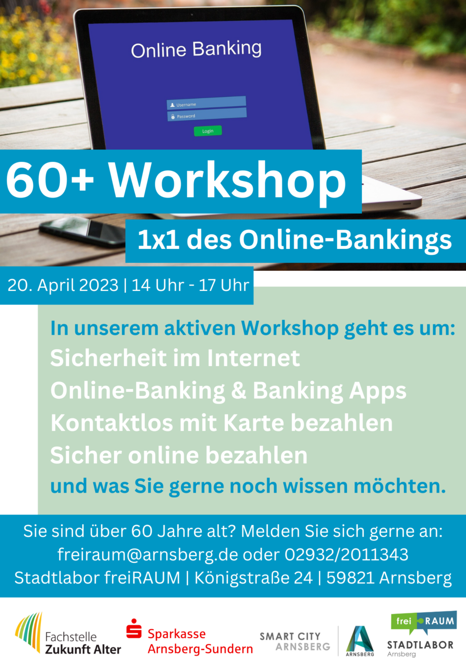 60+ Workshop: Jetzt anmelden „1×1 des Online-Bankings“